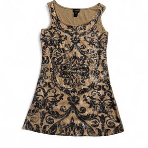 Daytrip Gold and Black Patterned Tank Top